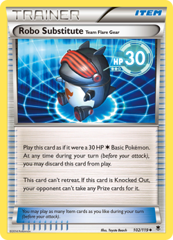 Robo Substitute Team Flare Gear 102/119 Phantom Forces Pokemon Reverse Holo LP - Image 2