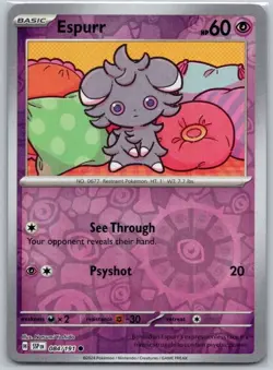 Espurr 084/191 Common Surging Sparks Pokemon Reverse Holo Near Mint - Image 1