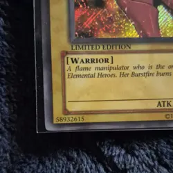 Konami Yu-Gi-Oh! Elemental HERO Burstinatrix EHC1-EN002 LE Holo SR EN - Image 3