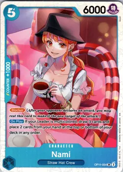 Nami (054) OP11-054 Super Rare A Fist of Divine Speed One Piece Foil Near Mint - Image 1