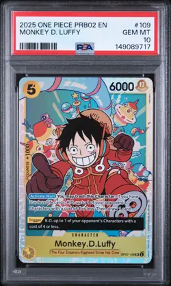 2025 One Piece Prb02-Premium Booster -The Best- Vol.2 Monkey D. Luffy PSA 10 - Image 1