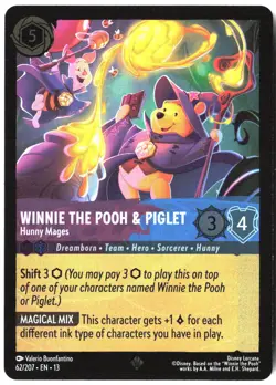 Disney Lorcana TCG Winnie the Pooh & Piglet - Hunny Mages 62/207 Super Rare Foil - Image 1