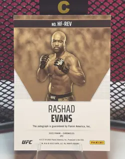 2022 Panini Chronicles UFC - Hall of Fame Auto Rashad Evans /10 GOLD - Image 2