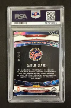 2024 Prizm WNBA - Caitlin Clark Fireworks Blue Pulsar RC /199 - PSA 10 - Image 2