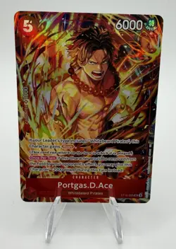 One Piece TCG Portgas D. Ace Illustration Box Promo Card Foil ST15-005 - Image 1