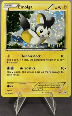 LP Emolga 6/12 Holo McDonald's Promos 2012 Authentic Pokemon Card - Image 1