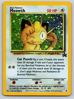 Meowth Holo Promo WoTC Promo 10/53 HP Pokemon Card TCG - Image 1