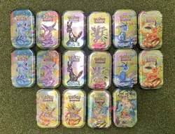 Lot of 16 Pokemon Prismatic Evolutions Empty Mini Tins Art Cards/Coins NO PACKS - Image 1