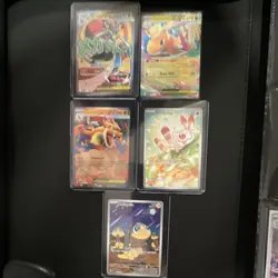 Nintendo Pokemon TCG 5-Card Holo Full Art Lot: Mega Lucario EX, Charizard - Image 1