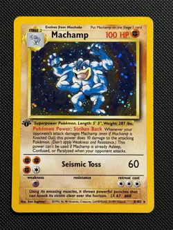 1999 Pokemon Card Machamp Base Set 8/102 1st Edition Holo Rare VLP / NM 💎 - Image 1