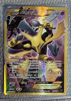 Pokemon TCG Alakazam EX Holo Ultra Rare 2016, 125/124 Card - Damaged - Image 1