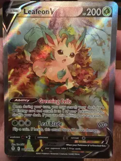 Pokemon TCG Leafeon v Alternate Art Holo Ultra Rare Card Evolving Skies 167/203 - Image 1