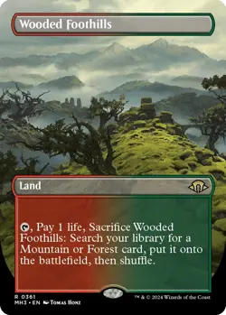 NM Foil - Wooded Foothills (Borderless) [MH3 - 361] Modern Horizons 3 - Image 1