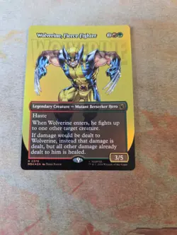 Wolverine, Fierce Fighter Borderless FOIL Marvel's Super Heroes MTG NM - Image 1
