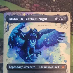 MTG Maha, Its Feathers Night Bloomburrow Borderless Mythic - Image 1