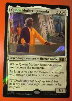 MTG: MARVEL SUPER HEROES, QUEEN MOTHER RAMONDA, RARE, 0023, SURGE FOIL, MSC - Image 1