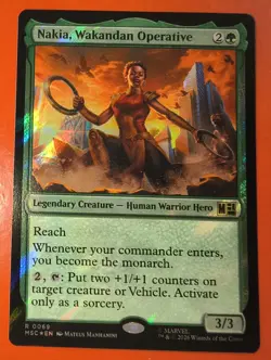 MTG: MARVEL SUPER HEROES, NAKIA, WAKANDAN OPERATIVE, RARE, 0069, SURGE FOIL MSC - Image 1