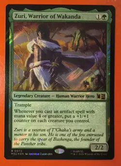 MTG: MARVEL SUPER HEROES, ZURI, WARRIOR OF WAKANDA, RARE, 0072, SURGE FOIL MSC - Image 1