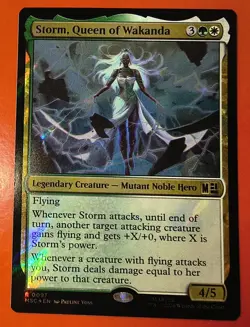 MTG: MARVEL SUPER HEROES, STORM,QUEEN OF WAKANDA,RARE, 0097, SURGE FOIL, MSC,NM - Image 1