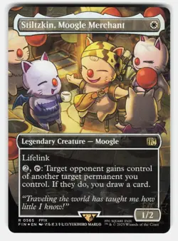 STILTZKIN, MOOGLE MERCHANT (BORDERLESS) ( CHOCOBO TRACK FOIL ) -MTG - MARUO NM/M - Image 1