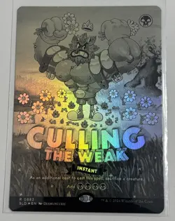 Culling the Weak 0883 Rainbow Black & White Foil Twisted Toon Secret Lair MTG NM - Image 1