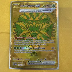 Teal Mask Ogerpon EX Pokemon Prismatic Evolutions Gold Hyper Rare # 177/131 - Image 1