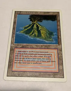 Volcanic Island MTG Revised Rare Dual Land Regular - Brian Snoddy - Image 1