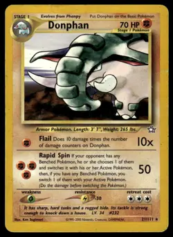 POKEMON DONPHAN NEO GENESIS 21/111 UNLIMITED R HP - Image 1