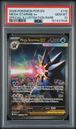 2026 POKEMON POR EN-PERFECT ORDER #118 MEGA STARMIE EX PSA 10 - Image 1