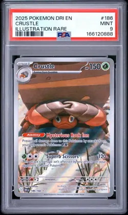 POKEMON 2025 Destined Rivals Illustration Rare CRUSTLE #186 PSA 9 Mint RARE - Image 1