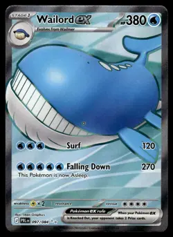 Wailord ex 097/084 Ultra Rare Pitch Black Pokemon Holo Near Mint - Image 1
