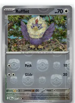 Pokemon Rufflet (Master Ball Pattern) - SV: Black Bolt - Holofoil NM - Image 1