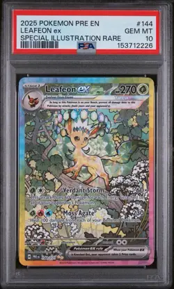 2025 Pokemon Prismatic Evolutions Leafeonex #144 SIR Special Illustration PSA 10 - Image 1