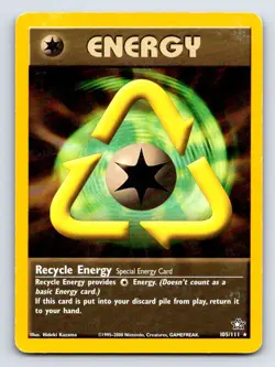 Recycle Energy 105/111 Rare Neo Genesis Pokemon Unlimited Heavily Played - Image 1