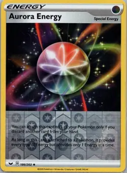 Pokemon TCG Aurora Energy 186/202 Sword Shield Rev Holo NM - Image 1