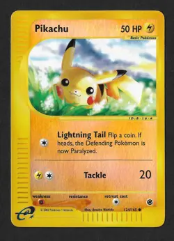 Pikachu 124/165 Expedition Base Set Reverse Holo Rare Pokemon TCG - Image 2