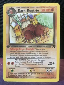 Dark Dugtrio 23/82 1st Edition Pokemon Team Rocket Set WotC 2000 Rare LP+ - Image 1