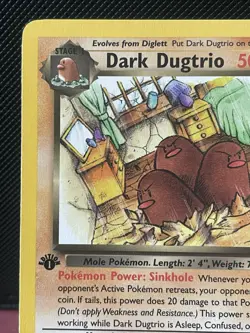 Dark Dugtrio 23/82 1st Edition Pokemon Team Rocket Set WotC 2000 Rare LP+ - Image 2