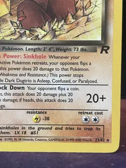 Dark Dugtrio 23/82 1st Edition Pokemon Team Rocket Set WotC 2000 Rare LP+ - Image 4