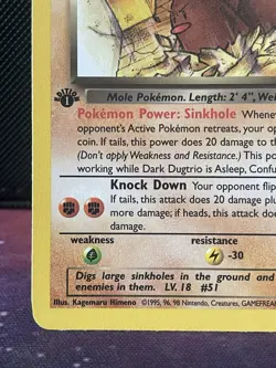 Dark Dugtrio 23/82 1st Edition Pokemon Team Rocket Set WotC 2000 Rare LP+ - Image 5