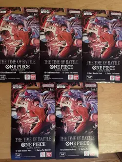 One Piece TCG OP-16 The Time Of Battle Sleeved Booster Packs Lot Of 5 English - Image 1