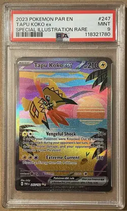 2023 Pokemon TAPU KOKO EX Special Illustration Rare Paradox Rift 247/182 PSA 9 - Image 1