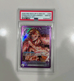 Bandai One Piece Doflamingo OP14-060 Leader Alt Art Foil PSA 10 The Azure Sea - Image 1