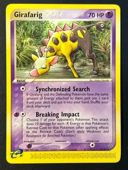 Girafarig 16/97 EX Dragon Rare Pokemon Card Near Mint - Image 1