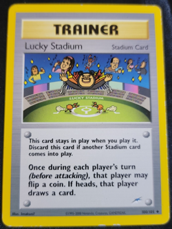 Lucky Stadium # 100/105 Neo Destiny Set Pokemon Trainer Trading Cards LP - Image 1