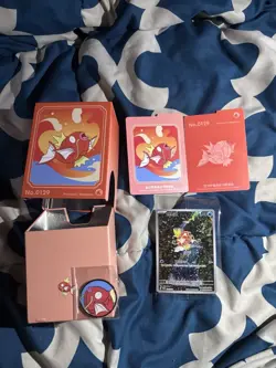 Pokemon Chinese Magikarp Metal Deck Box. W/ Sealed Promo, Magnet and Dividers - Image 1