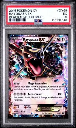 2015 POKEMON BLACK STAR PROMO RAYQUAZA #XY69 PSA 5 EX #116104543 - Image 1