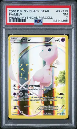 2016 POKEMON XY BLACK STAR PROMO MEW EX #XY110 PSA 7 NM #112141265 - Image 1