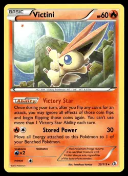 Victini 23/113 Holo Rare Legendary Treasures Pokemon Lightly Played - Image 1