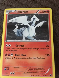 Reshiram 26/114 Holographic Rare Pokemon Card - Image 1